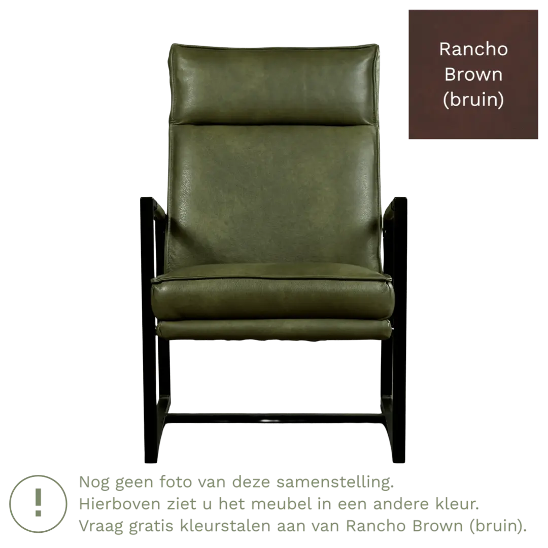 afbeelding van Leren fauteuil Square - Rancho Brown (bruin)