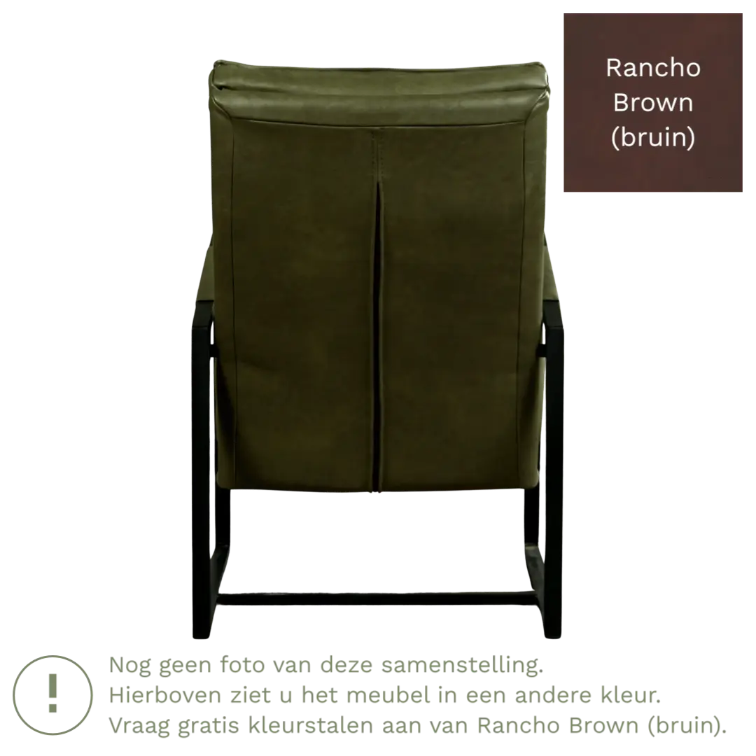 afbeelding van Leren fauteuil Square - Rancho Brown (bruin)