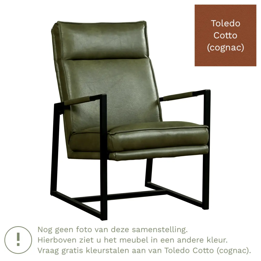 afbeelding van Leren fauteuil Square - Toledo Cotto (cognac)