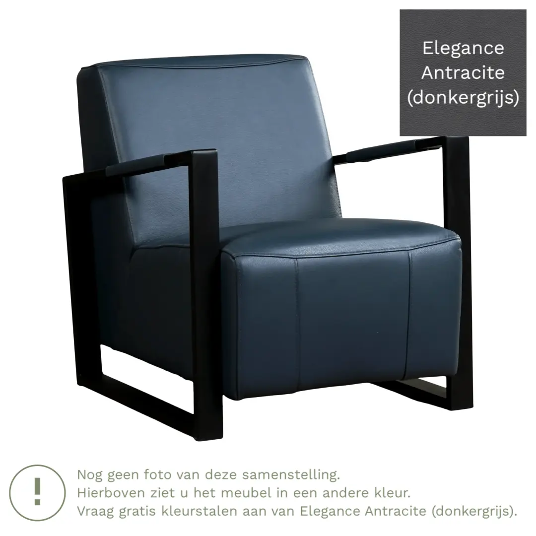 afbeelding van Leren fauteuil Touch - Elegance Antracite (donkergrijs)