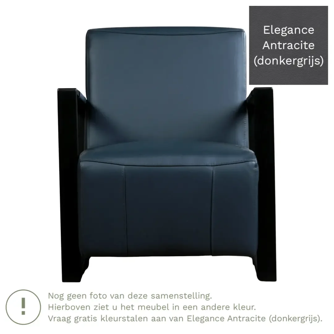 afbeelding van Leren fauteuil Touch - Elegance Antracite (donkergrijs)