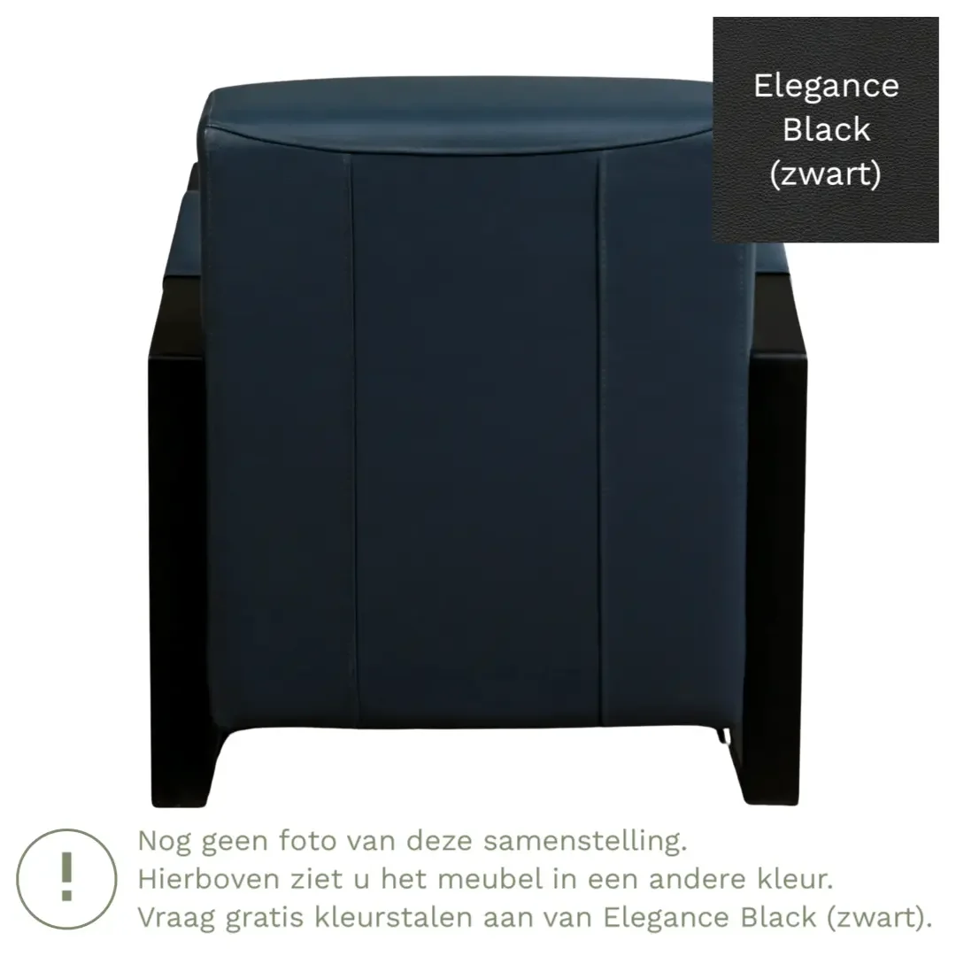 afbeelding van Leren fauteuil Touch - Elegance Black (zwart)