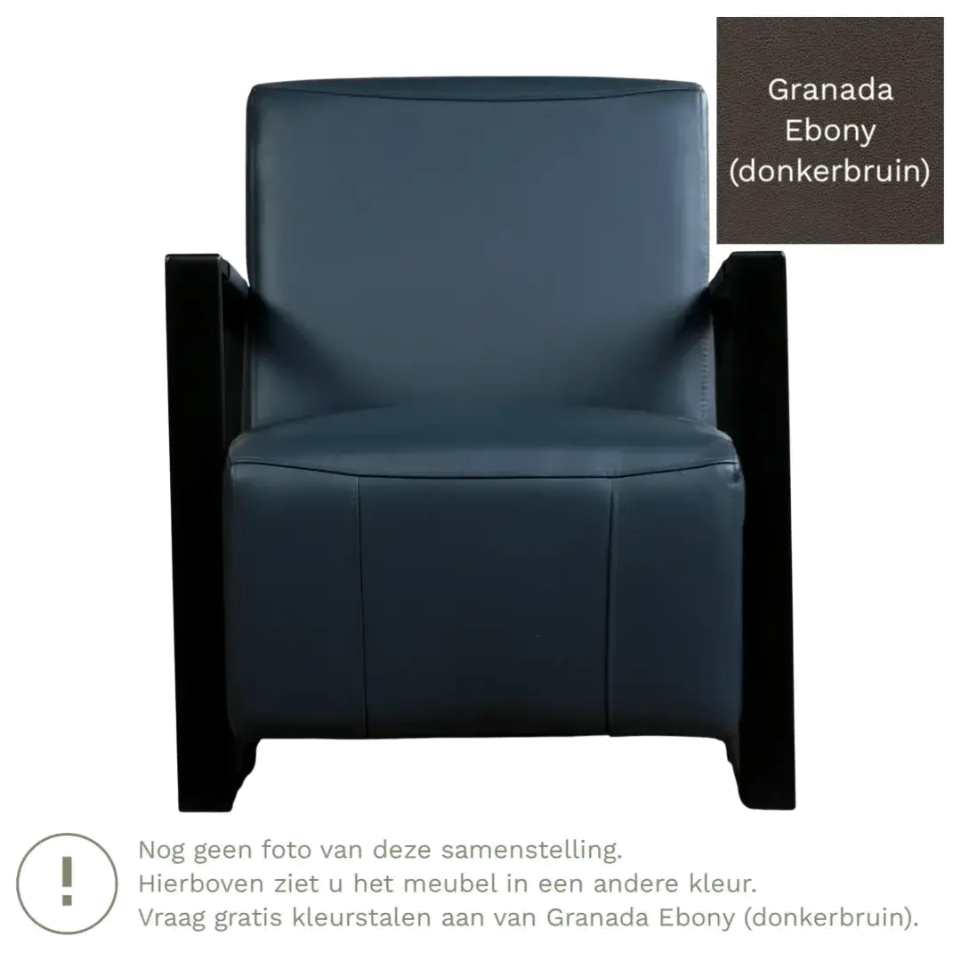 afbeelding van Leren fauteuil Touch - Granada Ebony (donkerbruin)