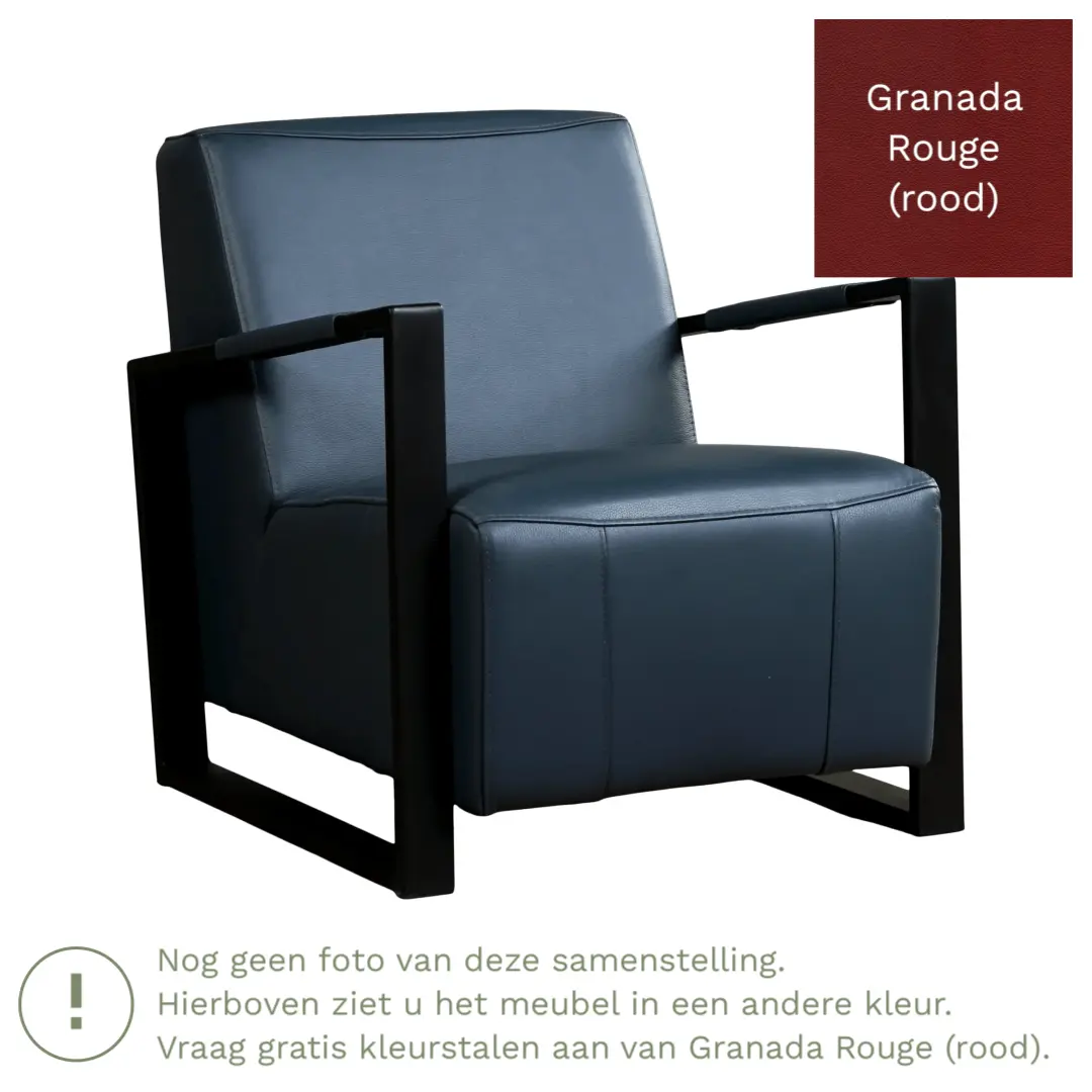 afbeelding van Leren fauteuil Touch - Granada Rouge (rood)