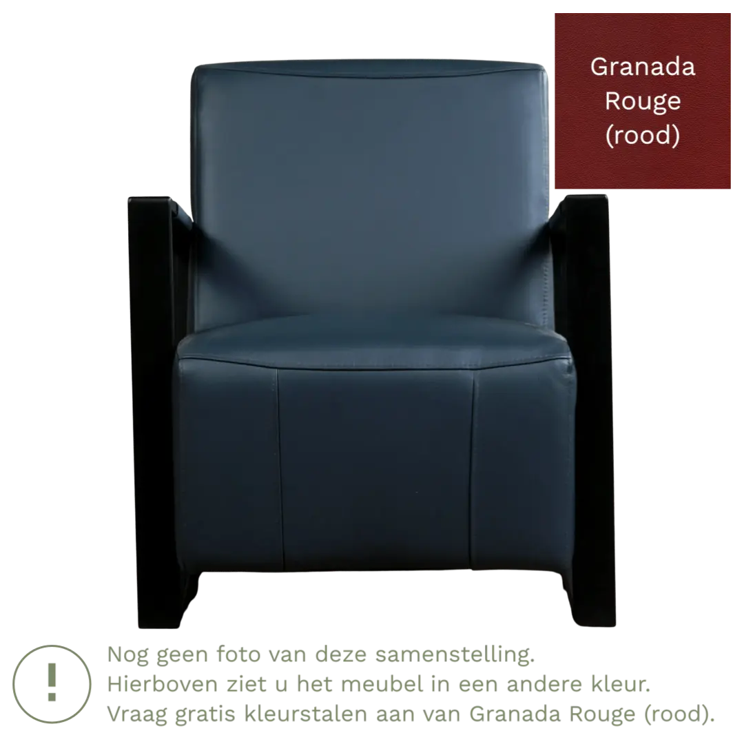 afbeelding van Leren fauteuil Touch - Granada Rouge (rood)