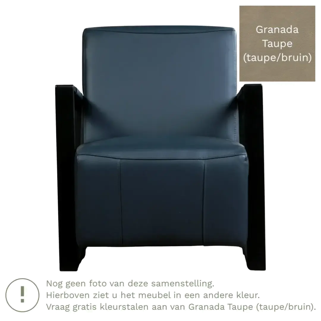 afbeelding van Leren fauteuil Touch - Granada Taupe (taupe/bruin)