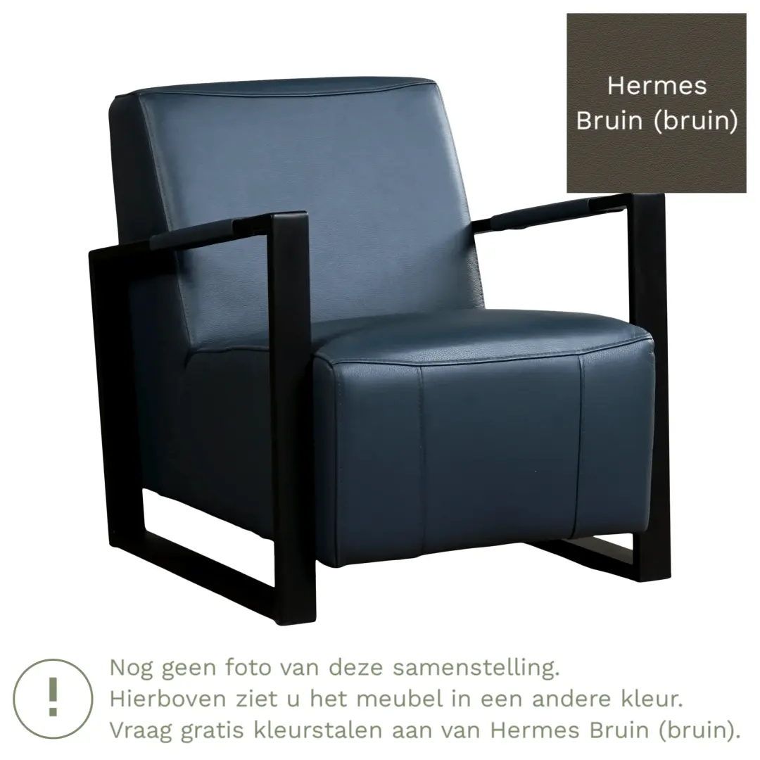 afbeelding van Leren fauteuil Touch - Hermes Bruin (bruin)