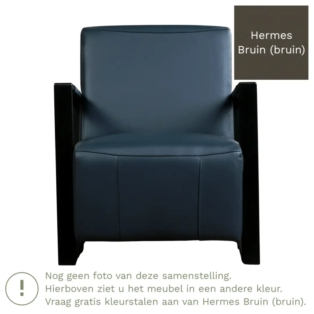 afbeelding van Leren fauteuil Touch - Hermes Bruin (bruin)