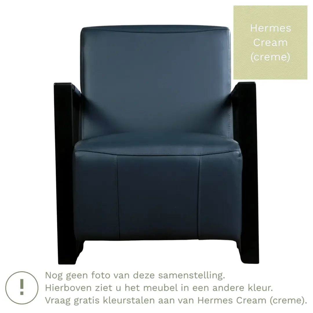 afbeelding van Leren fauteuil Touch - Hermes Cream (crème)