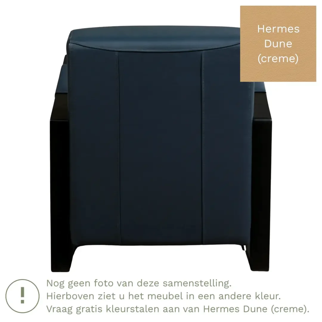 afbeelding van Leren fauteuil Touch - Hermes Dune (crème)