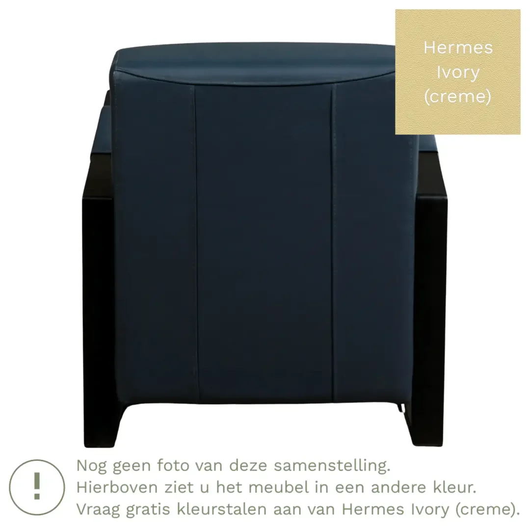 afbeelding van Leren fauteuil Touch - Hermes Ivory (crème)