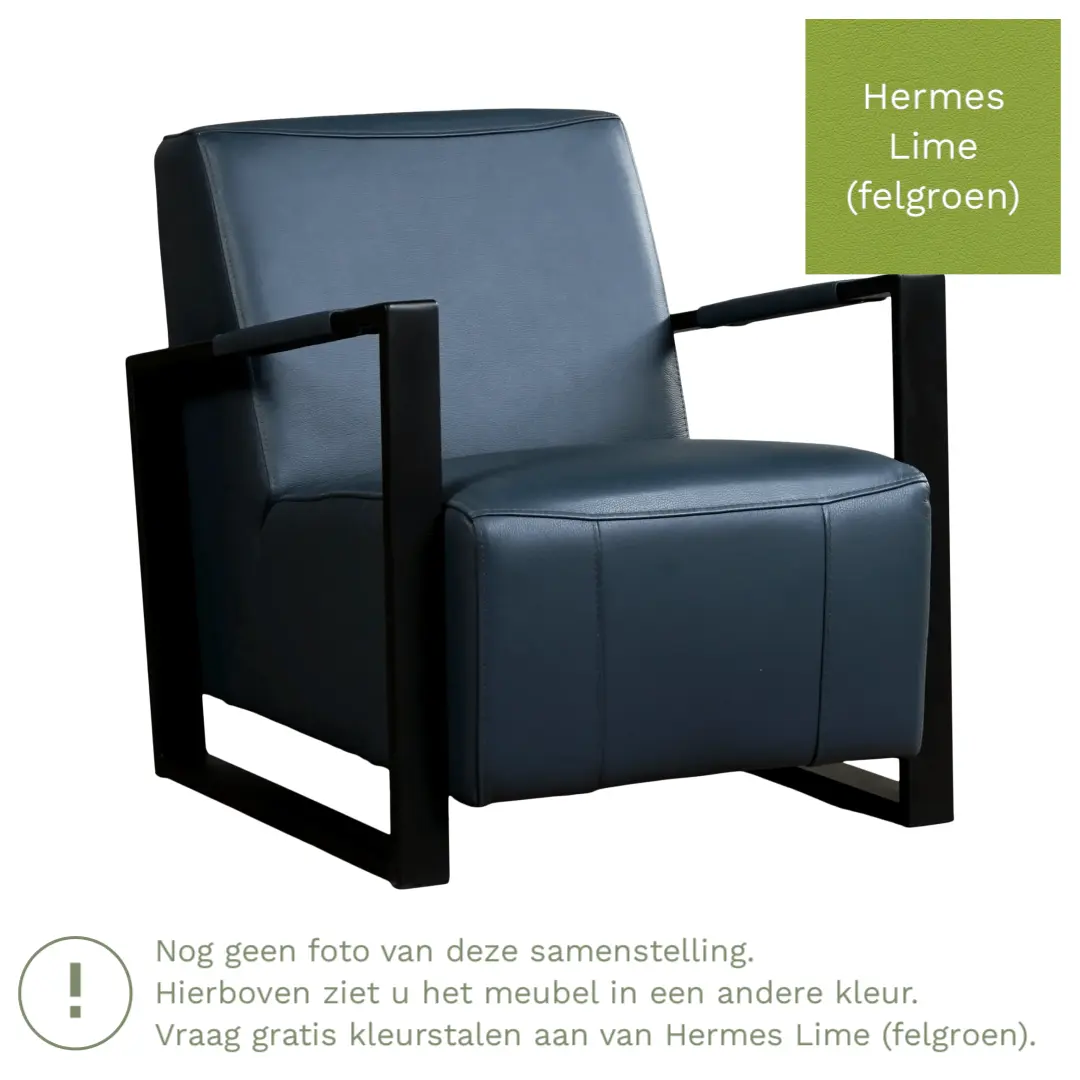 afbeelding van Leren fauteuil Touch - Hermes Lime (felgroen)