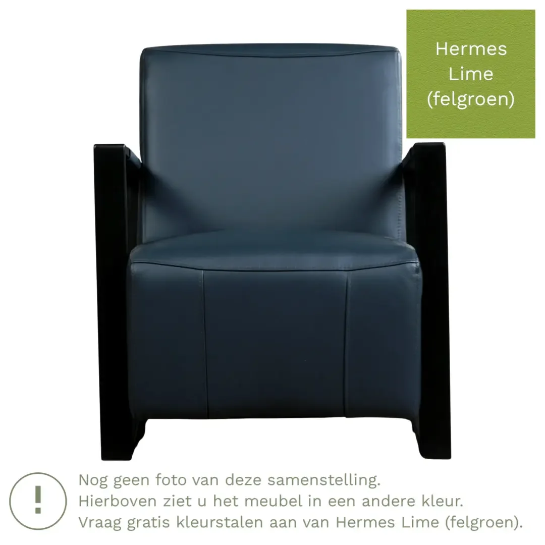 afbeelding van Leren fauteuil Touch - Hermes Lime (felgroen)