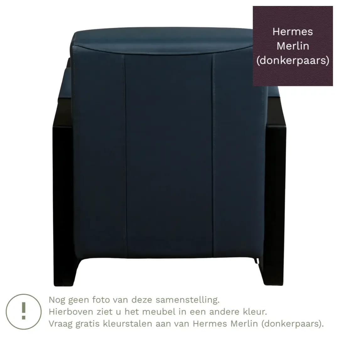 afbeelding van Leren fauteuil Touch - Hermes Merlin (donkerpaars)