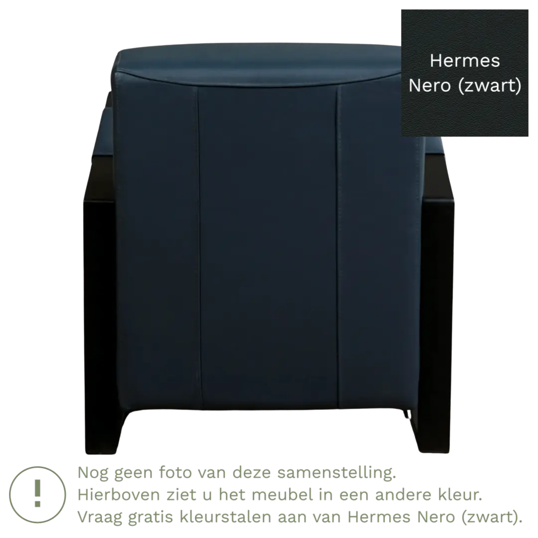 afbeelding van Leren fauteuil Touch - Hermes Nero (zwart)