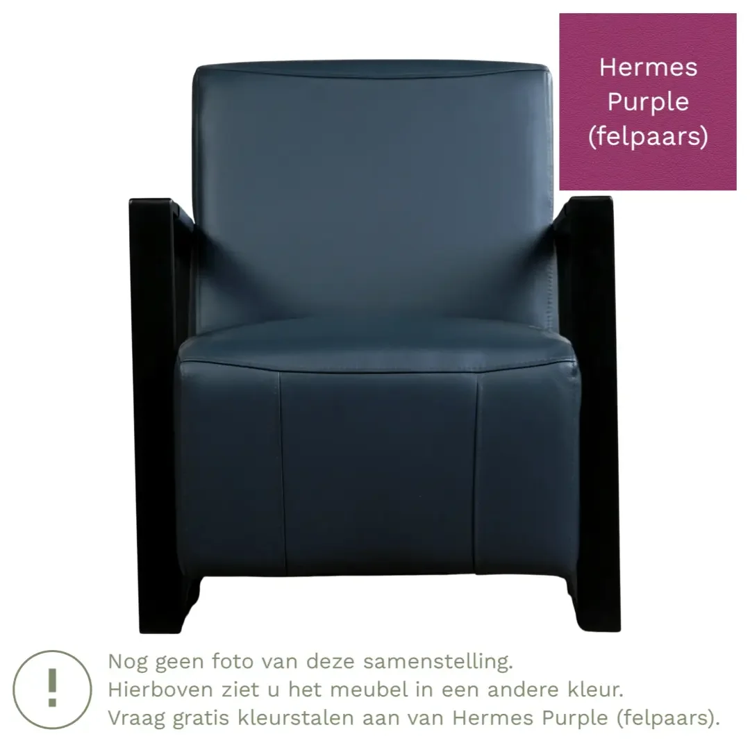 afbeelding van Leren fauteuil Touch - Hermes Purple (felpaars)