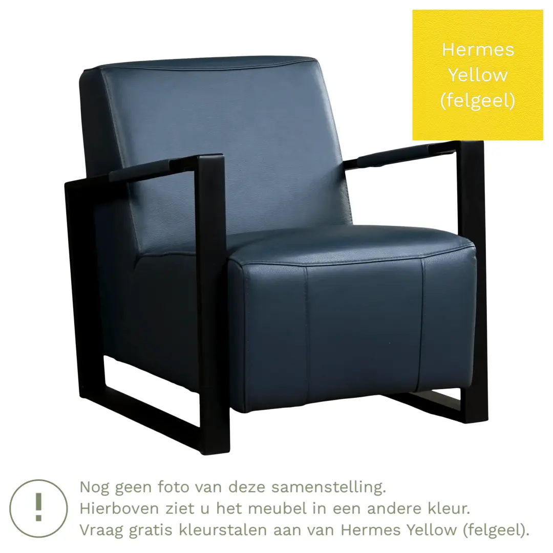 afbeelding van Leren fauteuil Touch - Hermes Yellow (felgeel)