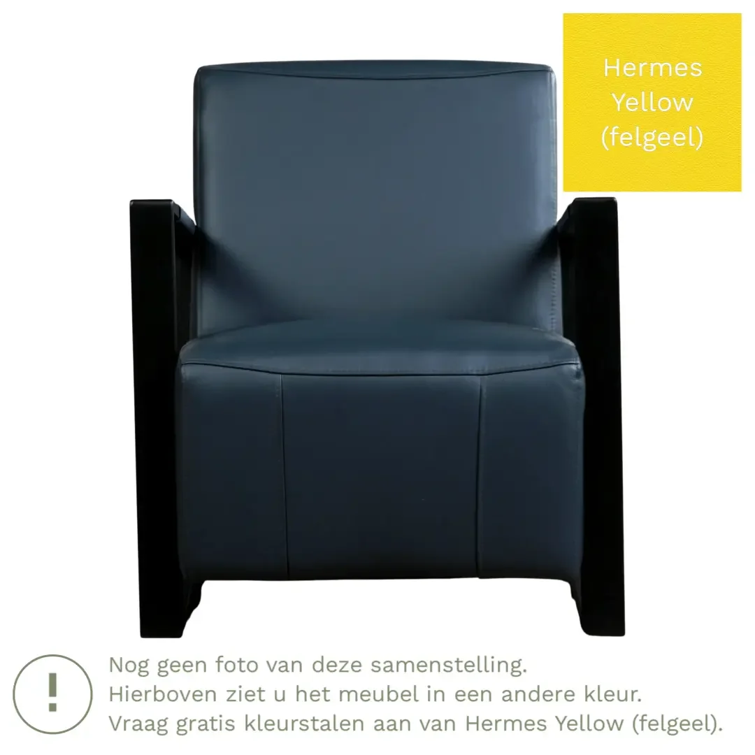 afbeelding van Leren fauteuil Touch - Hermes Yellow (felgeel)