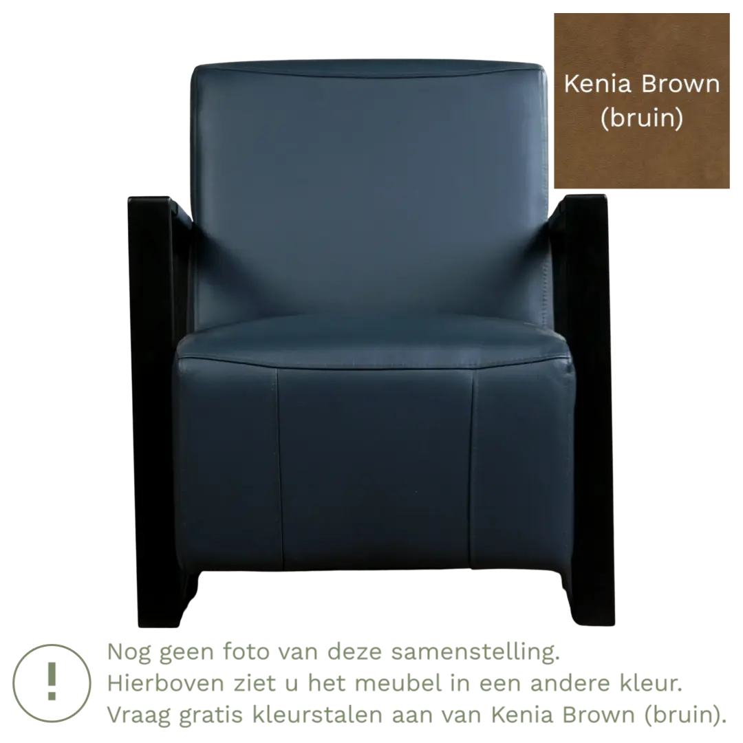 afbeelding van Leren fauteuil Touch - Kenia Brown (bruin)
