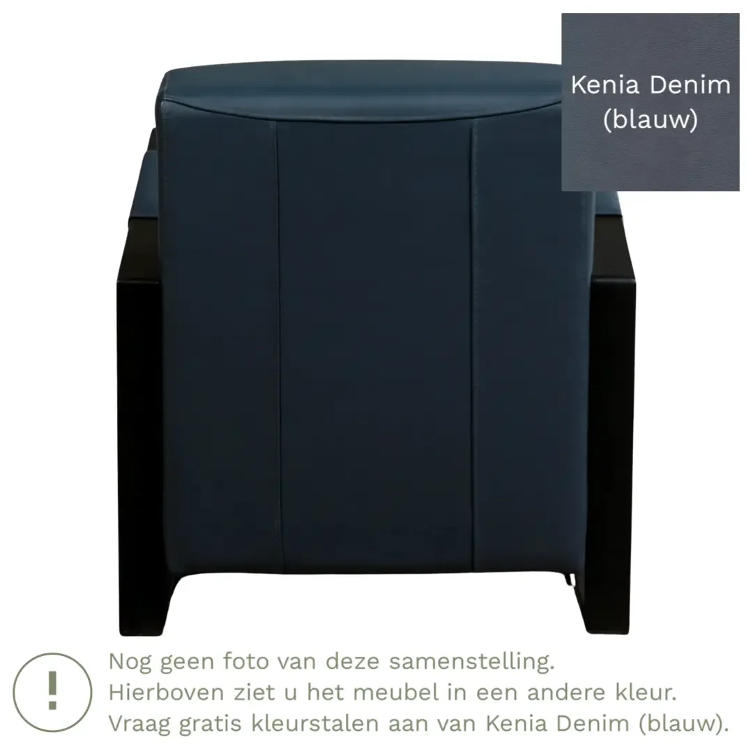 afbeelding van Leren fauteuil Touch - Kenia Denim (blauw)