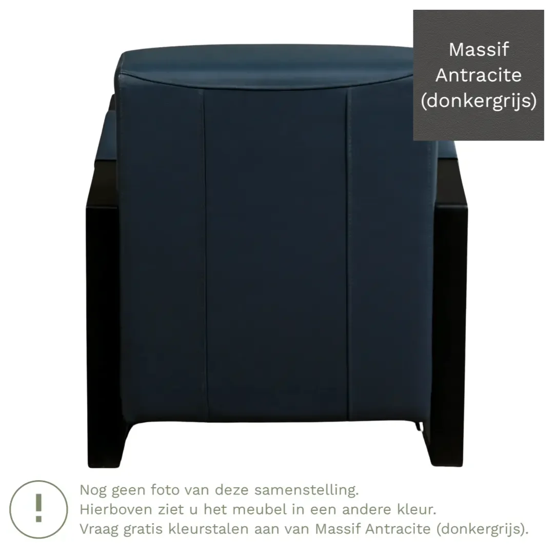 afbeelding van Leren fauteuil Touch - Massif Antracite (donkergrijs)