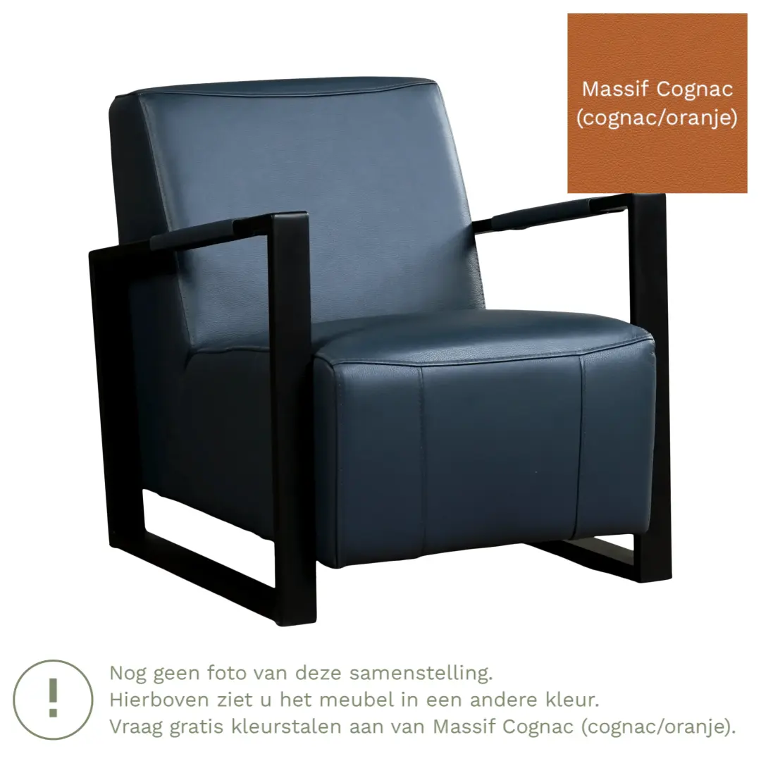 afbeelding van Leren fauteuil Touch - Massif Cognac (cognac/oranje)
