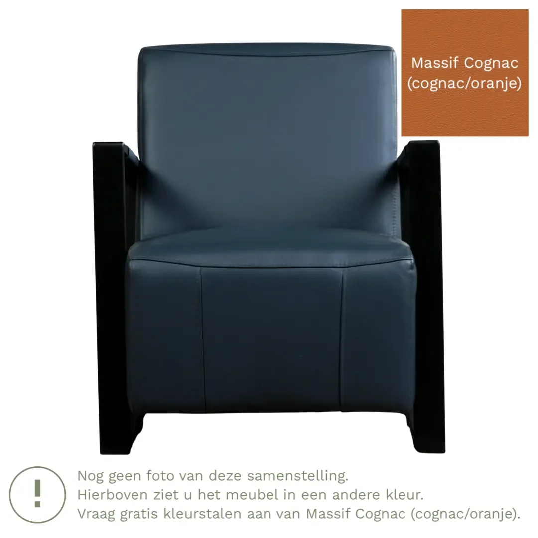 afbeelding van Leren fauteuil Touch - Massif Cognac (cognac/oranje)