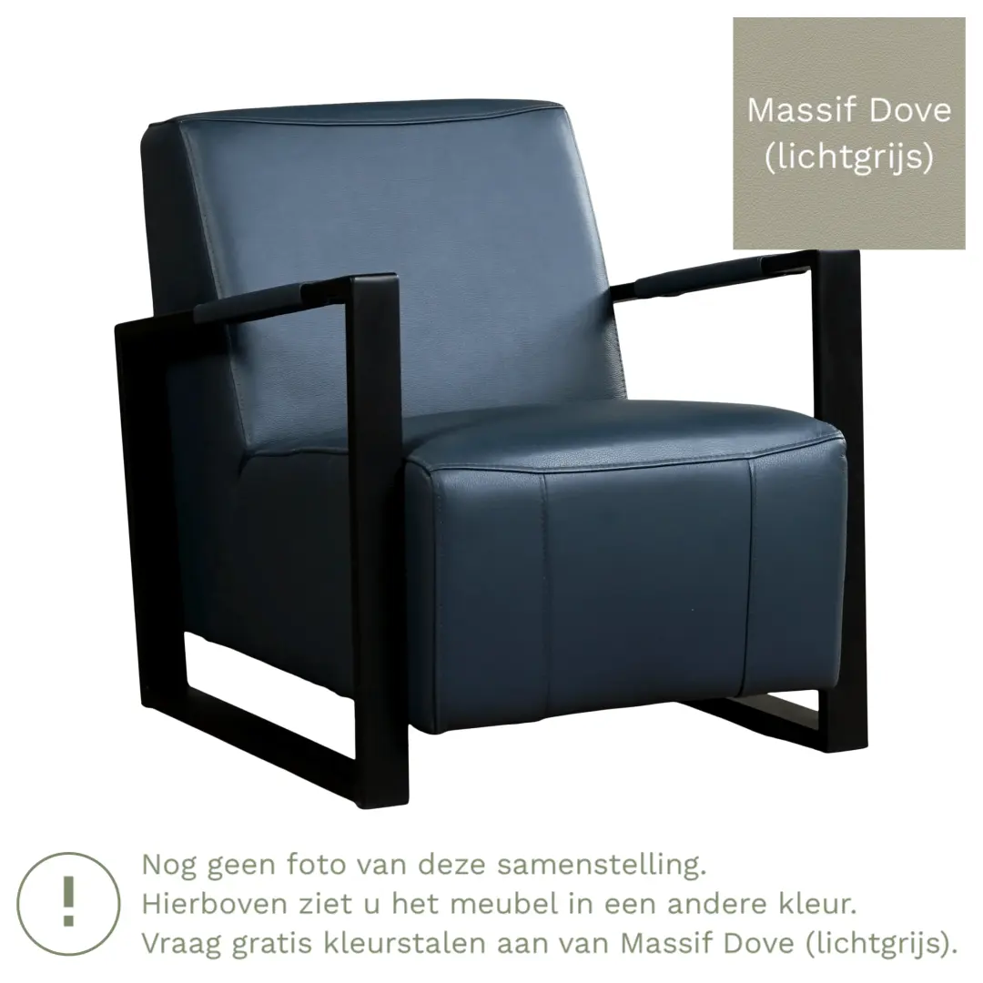 afbeelding van Leren fauteuil Touch - Massif Dove (lichtgrijs)