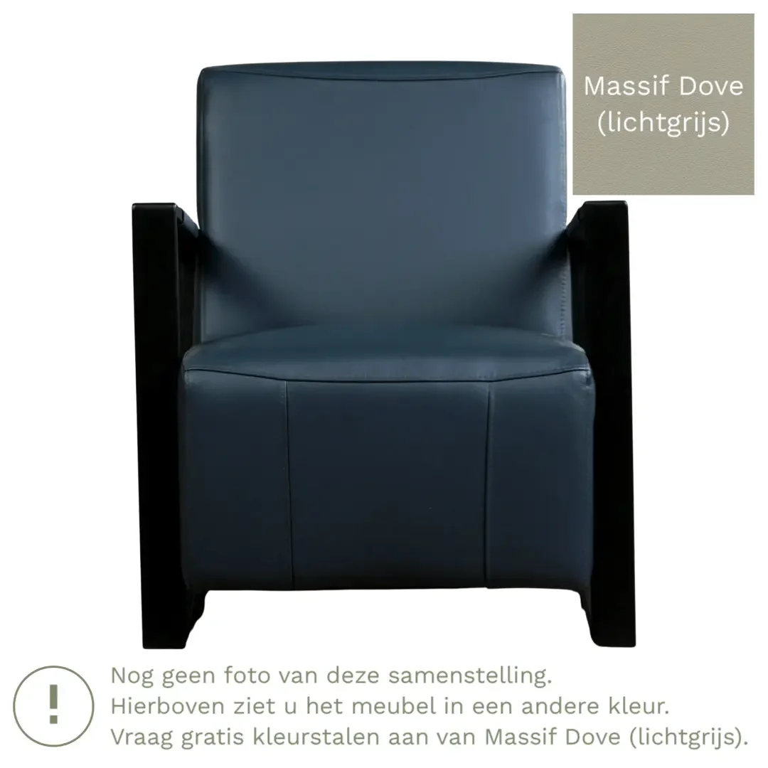 afbeelding van Leren fauteuil Touch - Massif Dove (lichtgrijs)