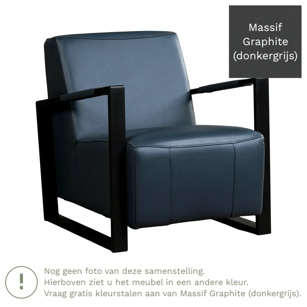 afbeelding van Leren fauteuil Touch - Massif Graphite (donkergrijs)