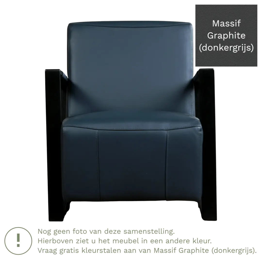 afbeelding van Leren fauteuil Touch - Massif Graphite (donkergrijs)