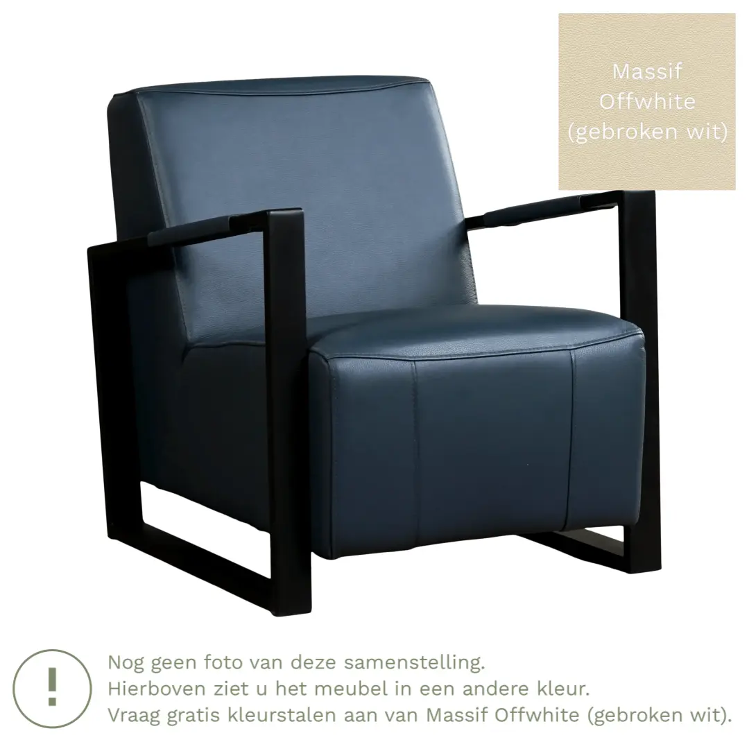 afbeelding van Leren fauteuil Touch - Massif Offwhite (gebroken wit)