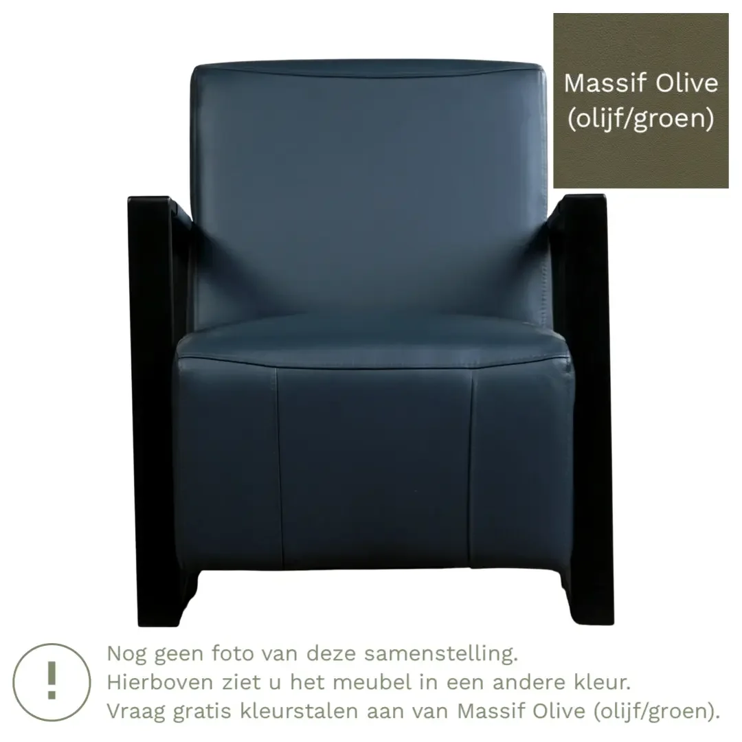 afbeelding van Leren fauteuil Touch - Massif Olive (olijf/groen)