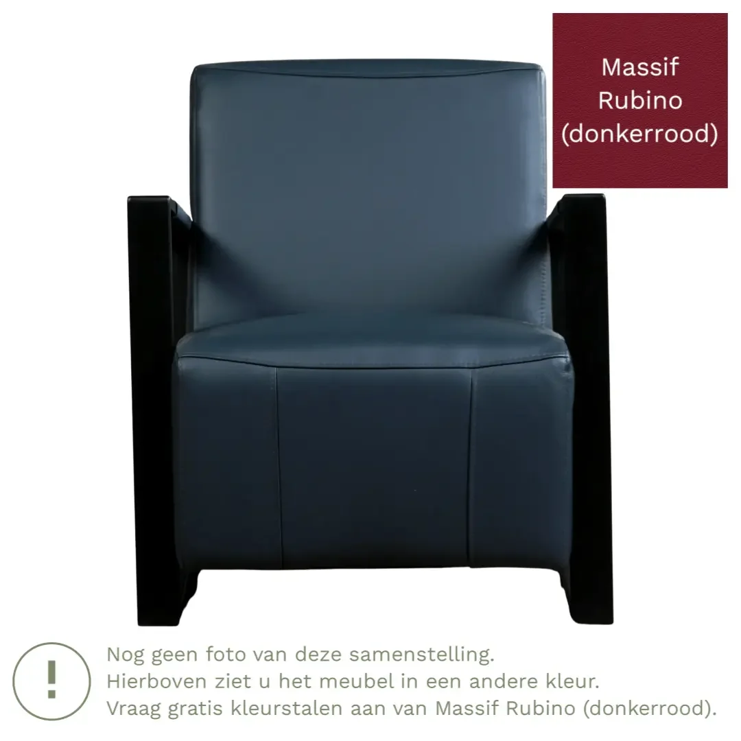 afbeelding van Leren fauteuil Touch - Massif Rubino (donkerrood)