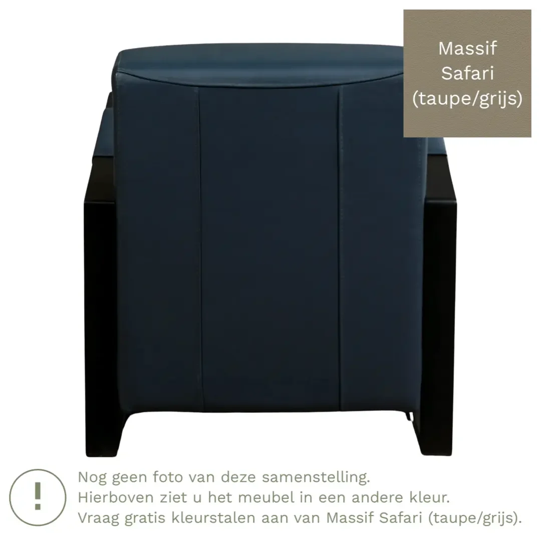 afbeelding van Leren fauteuil Touch - Massif Safari (taupe/grijs)