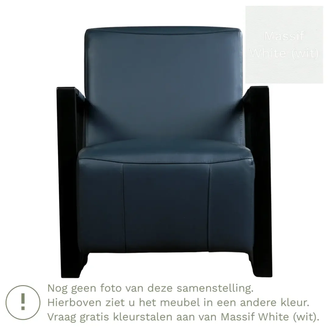 afbeelding van Leren fauteuil Touch - Massif White (wit)
