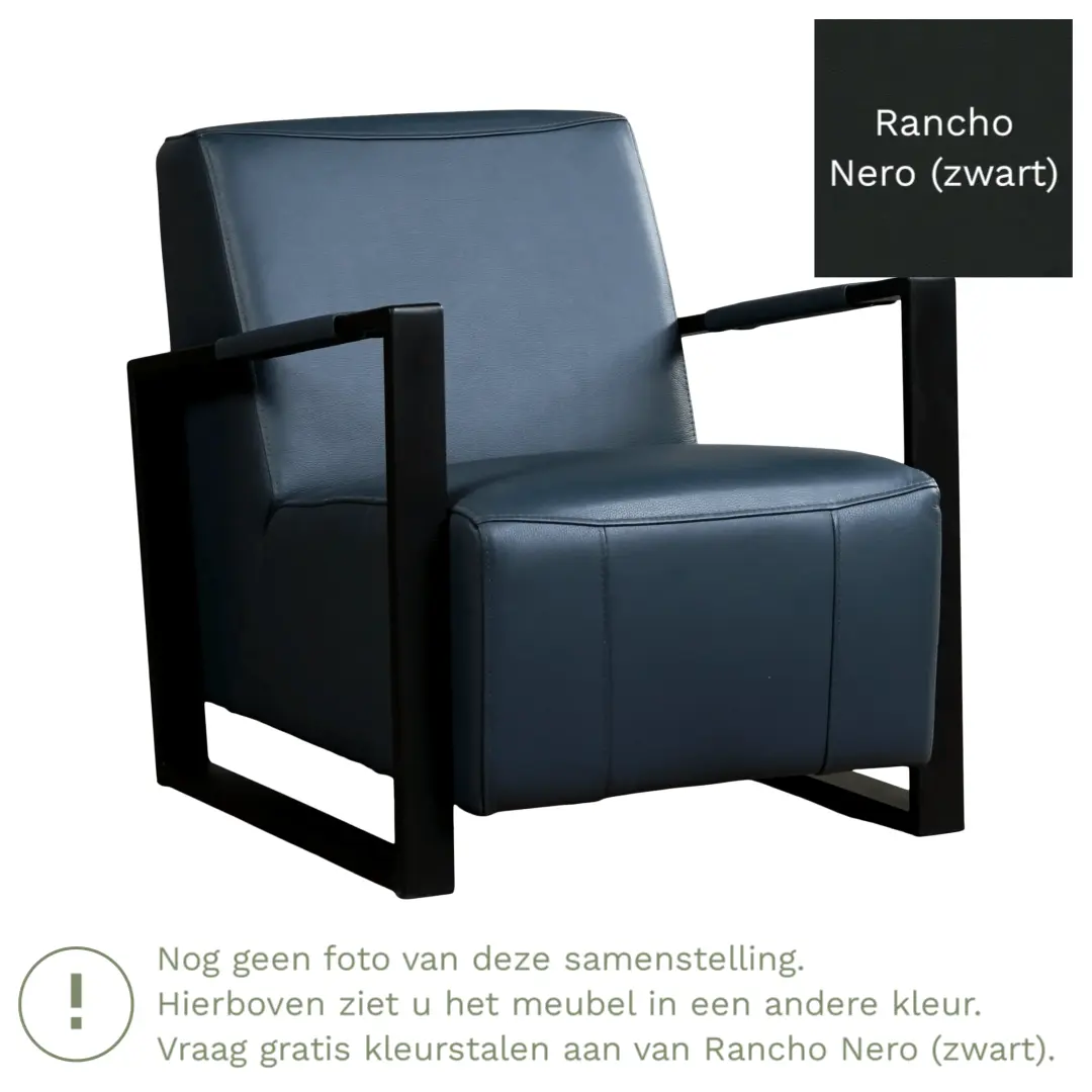 afbeelding van Leren fauteuil Touch - Rancho Nero (zwart)