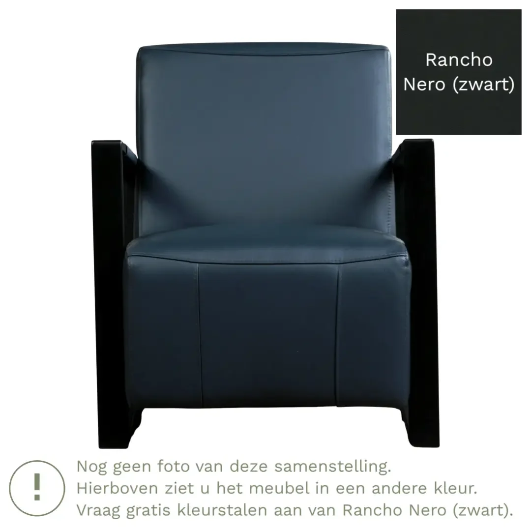 afbeelding van Leren fauteuil Touch - Rancho Nero (zwart)