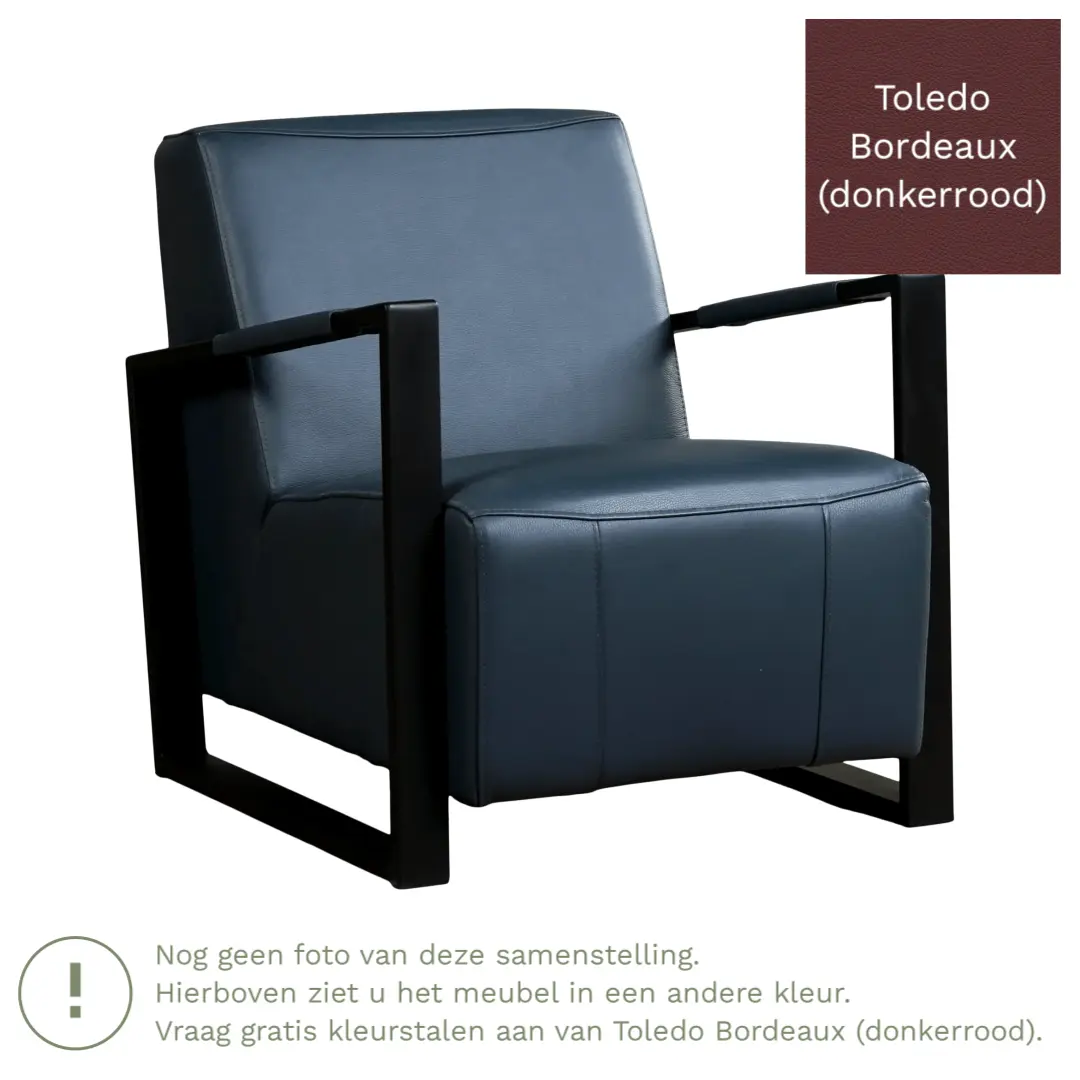afbeelding van Leren fauteuil Touch - Toledo Bordeaux (donkerrood)