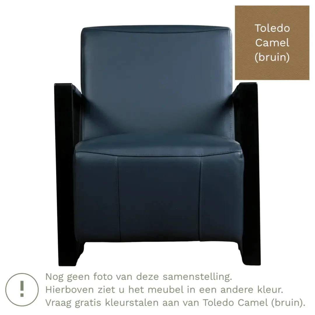 afbeelding van Leren fauteuil Touch - Toledo Camel (bruin)