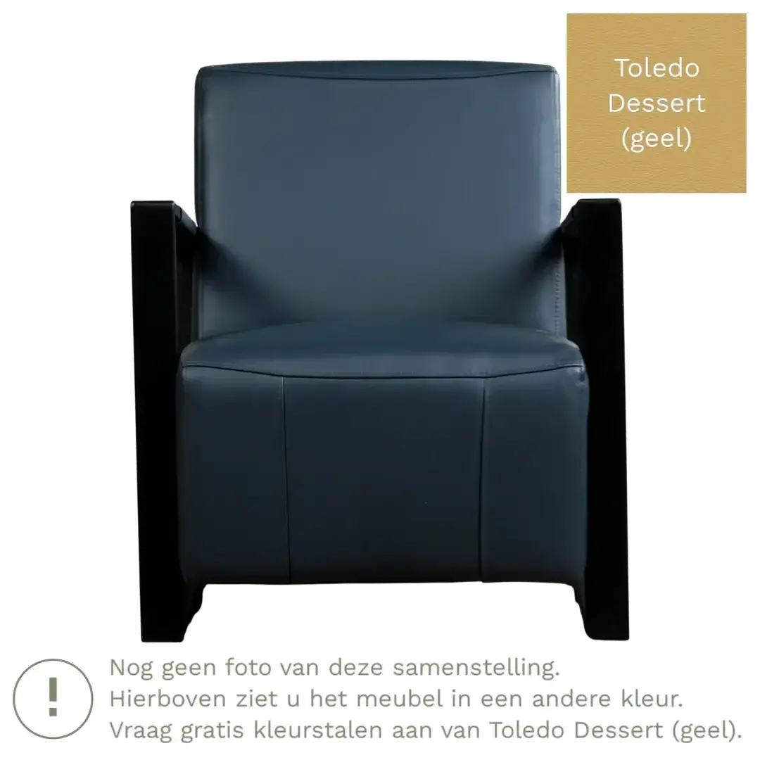 afbeelding van Leren fauteuil Touch - Toledo Dessert (geel)