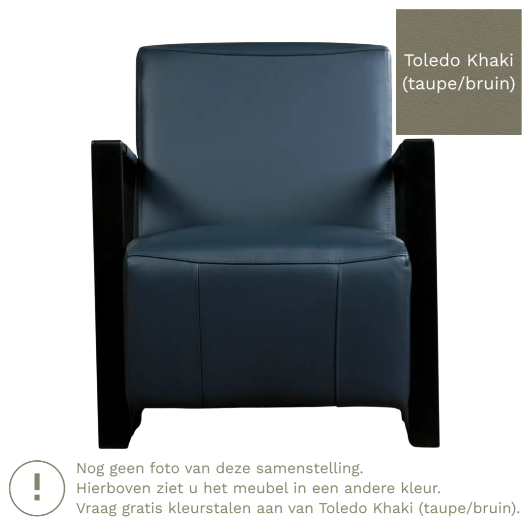 afbeelding van Leren fauteuil Touch - Toledo Khaki (taupe/bruin)