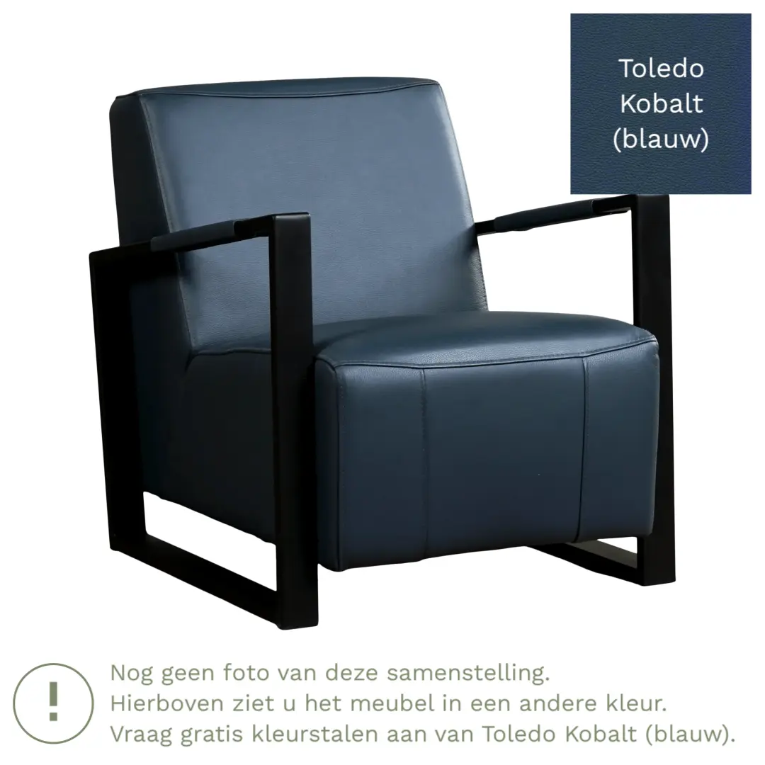 afbeelding van Leren fauteuil Touch - Toledo Kobalt (blauw)
