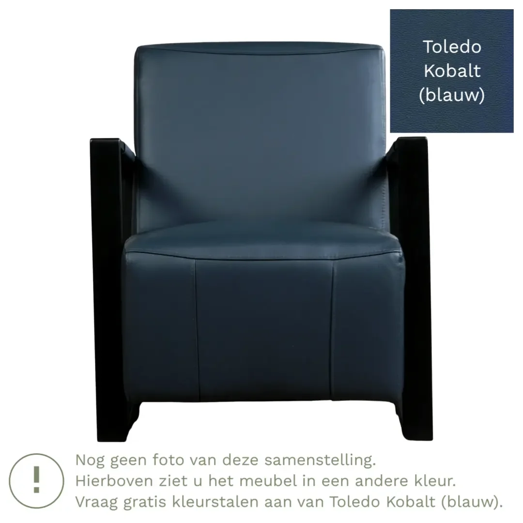 afbeelding van Leren fauteuil Touch - Toledo Kobalt (blauw)