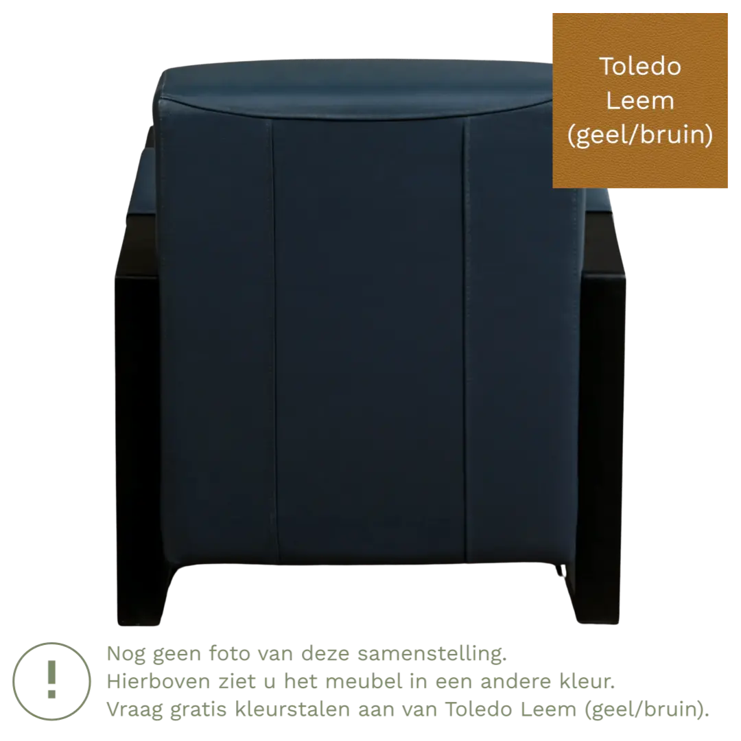 afbeelding van Leren fauteuil Touch - Toledo Leem (geel/bruin)