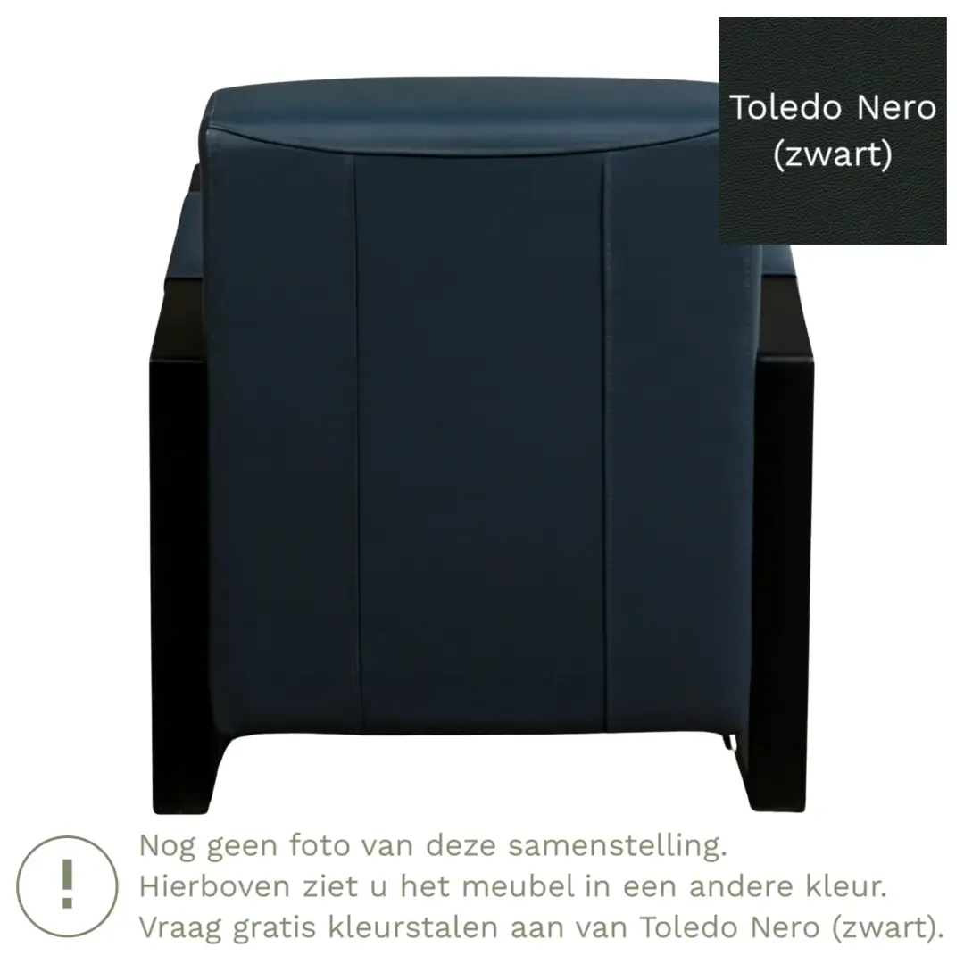 afbeelding van Leren fauteuil Touch - Toledo Nero (zwart)