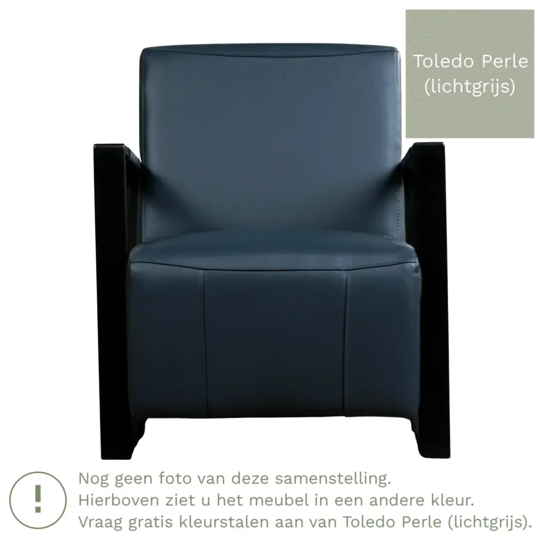 afbeelding van Leren fauteuil Touch - Toledo Perle (lichtgrijs)