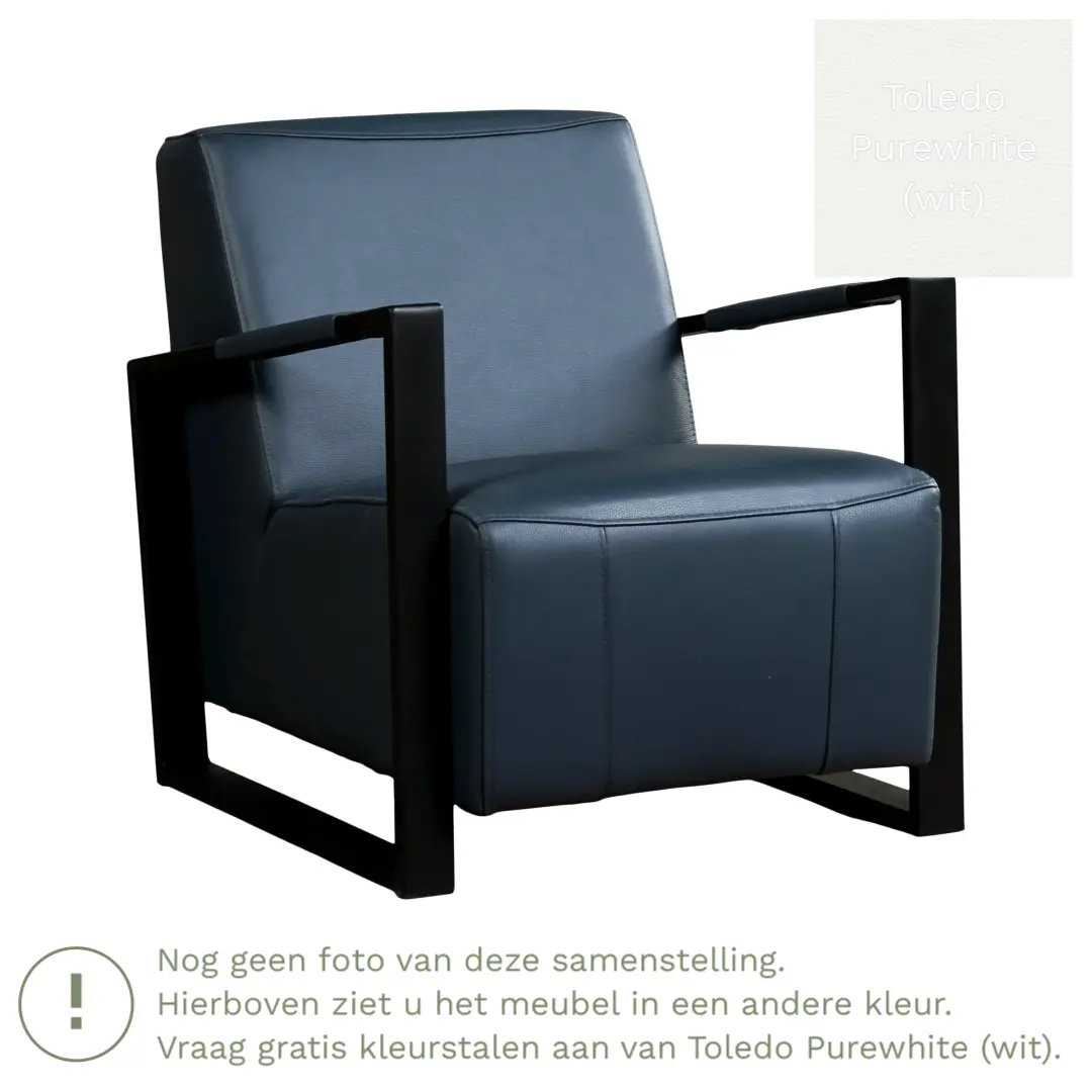 afbeelding van Leren fauteuil Touch - Toledo Purewhite (wit)