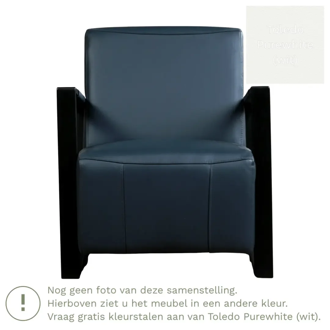 afbeelding van Leren fauteuil Touch - Toledo Purewhite (wit)