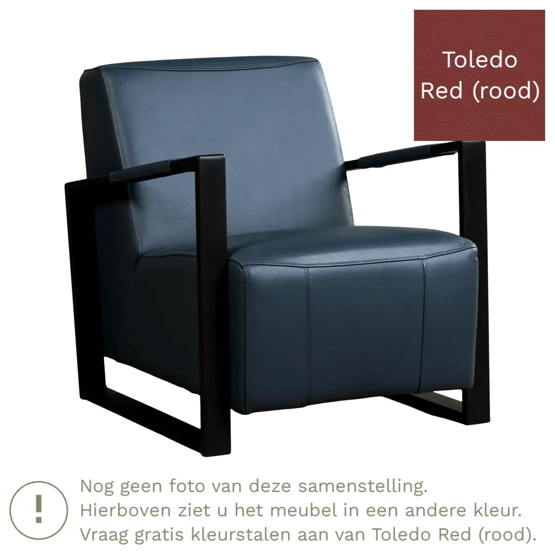 afbeelding van Leren fauteuil Touch - Toledo Red (rood)